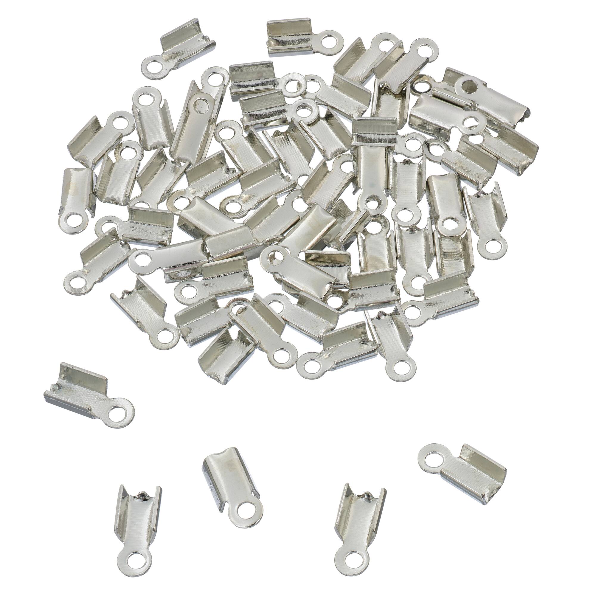 10mm Rhodium Crimps with Loop by Bead Landing™